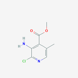Methyl 3-amino-2-chloro-5-methylisonicotinate chemical structure (CAS 2111195-84-5)