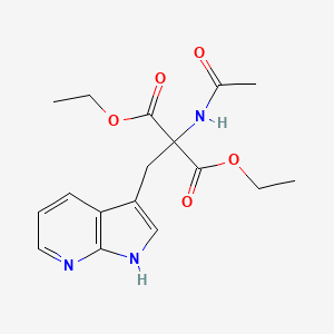 Diethyl 2-((1H-pyrrolo[2,3-b]pyridin-3-yl)methyl)-2-acetamidomalonate chemical structure (CAS 211179-97-4)