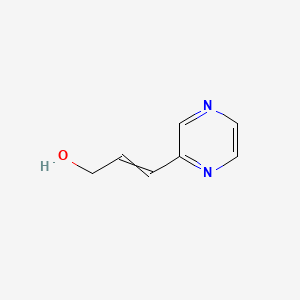 3-(Pyrazin-2-yl)prop-2-en-1-ol chemical structure (CAS 2111877-10-0)