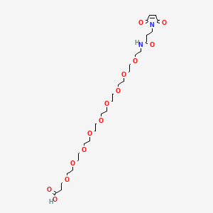 1-(2,5-Dioxo-2,5-dihydro-1H-pyrrol-1-yl)-3-oxo-7,10,13,16,19,22,25,28,31-nonaoxa-4-azatetratriacontan-34-oic acid chemical structure (CAS 2112731-43-6)