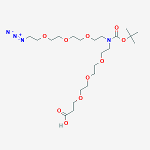 1-Azido-12-(tert-butoxycarbonyl)-3,6,9,15,18,21-hexaoxa-12-azatetracosan-24-oic acid chemical structure (CAS 2112731-52-7)