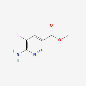 Methyl 6-amino-5-iodonicotinate chemical structure (CAS 211308-80-4)