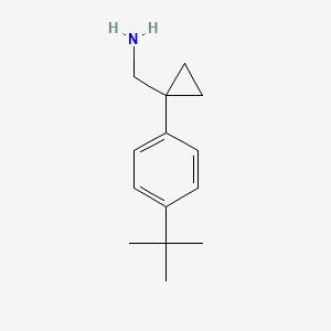 (1-(4-(tert-Butyl)phenyl)cyclopropyl)methanamine chemical structure (CAS 211315-08-1)
