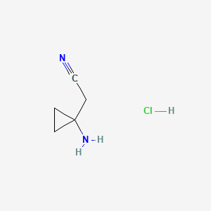 2-(1-Aminocyclopropyl)acetonitrile hydrochloride chemical structure (CAS 2113187-62-3)