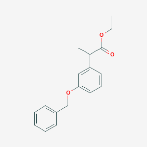 Ethyl 2-(3-(benzyloxy)phenyl)propanoate chemical structure (CAS 2113205-13-1)
