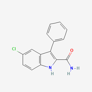 5-Chloro-3-phenyl-1H-indole-2-carboxamide chemical structure (CAS 21139-30-0)