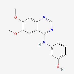 3-((6,7-Dimethoxyquinazolin-4-yl)amino)phenol chemical structure (CAS 211555-08-7)
