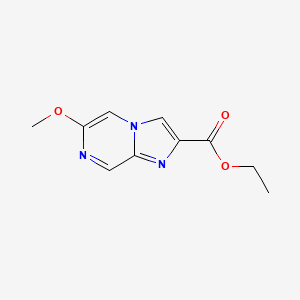 Ethyl 6-methoxyimidazo[1,2-a]pyrazine-2-carboxylate chemical structure (CAS 2115757-10-1)