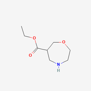 Ethyl 1,4-oxazepane-6-carboxylate chemical structure (CAS 2115761-40-3)