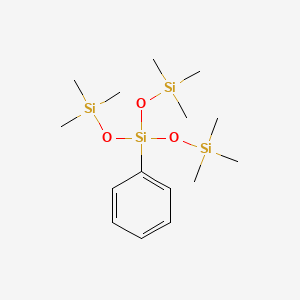 1,1,1,5,5,5-Hexamethyl-3-phenyl-3-((trimethylsilyl)oxy)trisiloxane chemical structure (CAS 2116-84-9)