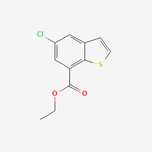 Ethyl 5-chlorobenzo[b]thiophene-7-carboxylate chemical structure (CAS 2117241-06-0)