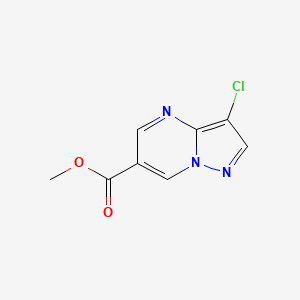 Methyl 3-chloropyrazolo[1,5-a]pyrimidine-6-carboxylate chemical structure (CAS 2120264-10-8)