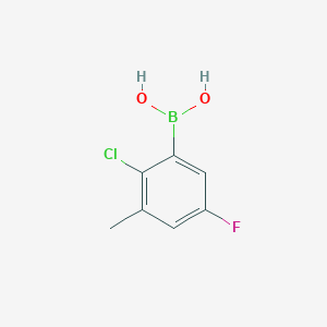 (2-Chloro-5-fluoro-3-methylphenyl)boronic acid chemical structure (CAS 2121511-44-0)