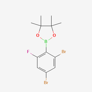 2-(2,4-Dibromo-6-fluorophenyl)-4,4,5,5-tetramethyl-1,3,2-dioxaborolane chemical structure (CAS 2121512-09-0)