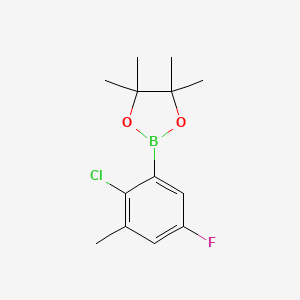 2-(2-Chloro-5-fluoro-3-methylphenyl)-4,4,5,5-tetramethyl-1,3,2-dioxaborolane chemical structure (CAS 2121512-19-2)