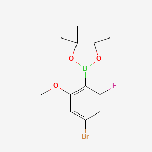 2-(4-Bromo-2-fluoro-6-methoxyphenyl)-4,4,5,5-tetramethyl-1,3,2-dioxaborolane chemical structure (CAS 2121513-32-2)