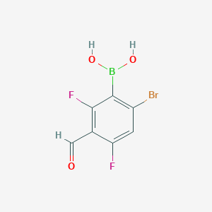(6-Bromo-2,4-difluoro-3-formylphenyl)boronic acid chemical structure (CAS 2121513-39-9)
