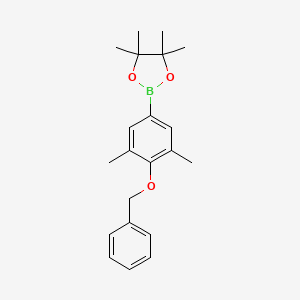 2-(4-(Benzyloxy)-3,5-dimethylphenyl)-4,4,5,5-tetramethyl-1,3,2-dioxaborolane chemical structure (CAS 2121513-92-4)