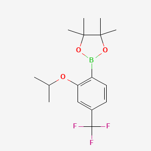 2-(2-Isopropoxy-4-(trifluoromethyl)phenyl)-4,4,5,5-tetramethyl-1,3,2-dioxaborolane chemical structure (CAS 2121513-99-1)