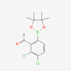 2,3-Dichloro-6-(4,4,5,5-tetramethyl-1,3,2-dioxaborolan-2-yl)benzaldehyde chemical structure (CAS 2121514-14-3)
