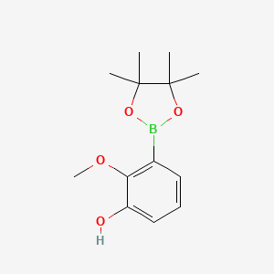 2-Methoxy-3-(4,4,5,5-tetramethyl-1,3,2-dioxaborolan-2-yl)phenol chemical structure (CAS 2121514-31-4)