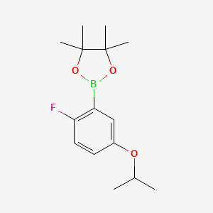 2-(2-Fluoro-5-isopropoxyphenyl)-4,4,5,5-tetramethyl-1,3,2-dioxaborolane chemical structure (CAS 2121514-44-9)