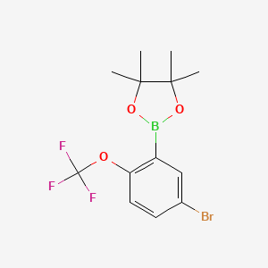 2-(5-Bromo-2-(trifluoromethoxy)phenyl)-4,4,5,5-tetramethyl-1,3,2-dioxaborolane chemical structure (CAS 2121515-02-2)