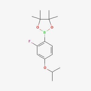 2-(2-Fluoro-4-isopropoxyphenyl)-4,4,5,5-tetramethyl-1,3,2-dioxaborolane chemical structure (CAS 2121515-28-2)
