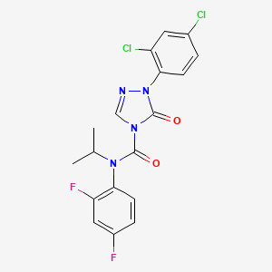 1-(2,4-Dichlorophenyl)-N-(2,4-difluorophenyl)-N-isopropyl-5-oxo-1H-1,2,4-triazole-4(5H)-carboxamide chemical structure (CAS 212201-70-2)