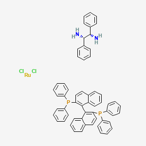 Dichloro[(R)-(+)-2,2'-bis(diphenylphosphino)-1,1'-binaphthyl][(1S,2S)-(-)-1,2-diphenylethylenediamine]ruthenium(II) chemical structure (CAS 212210-87-2)