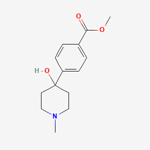 Methyl 4-(4-hydroxy-1-methylpiperidin-4-yl)benzoate chemical structure (CAS 2122537-23-7)