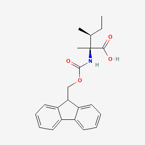 (2S,3S)-2-((((9H-Fluoren-9-yl)methoxy)carbonyl)amino)-2,3-dimethylpentanoic acid chemical structure (CAS 2124196-75-2)
