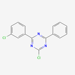 2-Chloro-4-(3-chlorophenyl)-6-phenyl-1,3,5-triazine chemical structure (CAS 2125473-29-0)