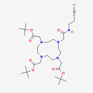 Tri-tert-butyl 2,2',2''-(10-(2-(but-3-yn-1-ylamino)-2-oxoethyl)-1,4,7,10-tetraazacyclododecane-1,4,7-triyl)triacetate chemical structure (CAS 2125661-54-1)