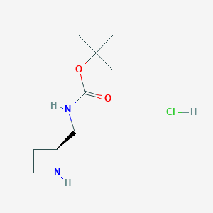 tert-Butyl (S)-(azetidin-2-ylmethyl)carbamate hydrochloride chemical structure (CAS 2126088-17-1)