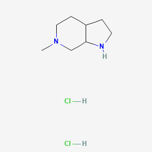 6-Methyloctahydro-1H-pyrrolo[2,3-c]pyridine dihydrochloride chemical structure (CAS 2126160-15-2)