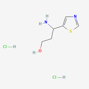 3-Amino-3-(thiazol-5-yl)propan-1-ol dihydrochloride chemical structure (CAS 2126163-23-1)