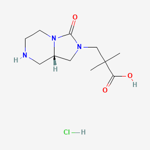 (S)-2,2-Dimethyl-3-(3-oxohexahydroimidazo[1,5-a]pyrazin-2(3H)-yl)propanoic acid hydrochloride chemical structure (CAS 2126690-42-2)