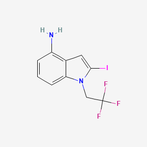 2-Iodo-1-(2,2,2-trifluoroethyl)-1H-indol-4-amine chemical structure (CAS 2127096-38-0)