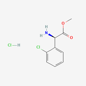 (R)-Methyl 2-amino-2-(2-chlorophenyl)acetate hydrochloride chemical structure (CAS 212838-70-5)