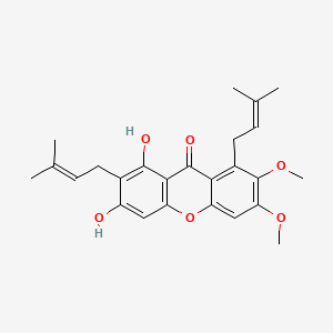 1,3-Dihydroxy-6,7-dimethoxy-2,8-bis(3-methylbut-2-en-1-yl)-9H-xanthen-9-one chemical structure (CAS 212842-64-3)