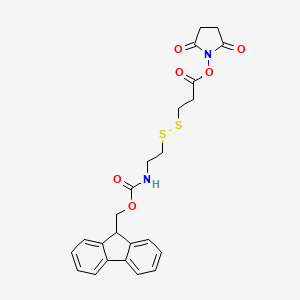 2,5-Dioxopyrrolidin-1-yl 3-((2-((((9H-fluoren-9-yl)methoxy)carbonyl)amino)ethyl)disulfaneyl)propanoate chemical structure (CAS 2128735-23-7)