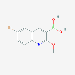 (6-Bromo-2-methoxyquinolin-3-yl)boronic acid chemical structure (CAS 2131782-57-3)