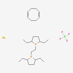 1,2-Bis((2R,5R)-2,5-diethylphospholano)ethane(cyclooctadiene)rhodium(I) tetrafluoroborate chemical structure (CAS 213343-66-9)