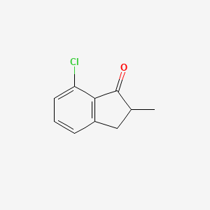 7-Chloro-2-methyl-2,3-dihydro-1H-inden-1-one chemical structure (CAS 213381-42-1)