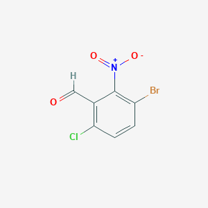 3-Bromo-6-chloro-2-nitrobenzaldehyde chemical structure (CAS 213382-41-3)