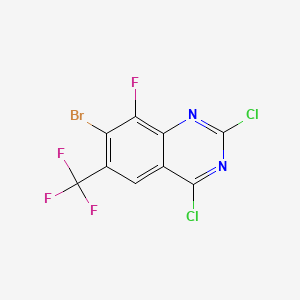 7-Bromo-2,4-dichloro-8-fluoro-6-(trifluoromethyl)quinazoline chemical structure (CAS 2134618-53-2)