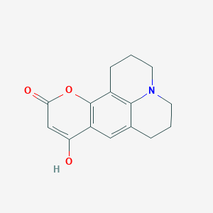 9-Hydroxy-2,3,6,7-tetrahydro-1H,5H,11H-pyrano[2,3-f]pyrido[3,2,1-ij]quinolin-11-one chemical structure (CAS 213481-01-7)