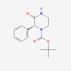 (R)-tert-Butyl 3-oxo-2-phenylpiperazine-1-carboxylate chemical structure (CAS 2135284-21-6)