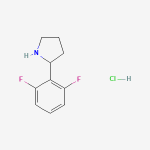 2-(2,6-Difluorophenyl)pyrrolidine hydrochloride chemical structure (CAS 2135331-85-8)